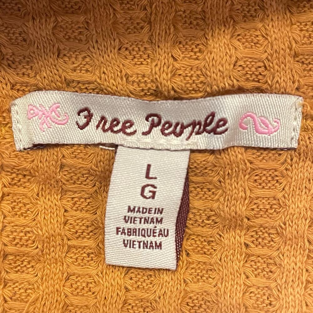 FREE PEOPLE NEW JUICY LONG SLEEVE WAFFLE KNIT OVERSIDED THERMAL CANYON MOON L - Picture 12 of 13